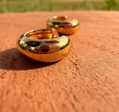 ARO ARGOLLA CLÁSICA ACERO DORADO 1.5cm