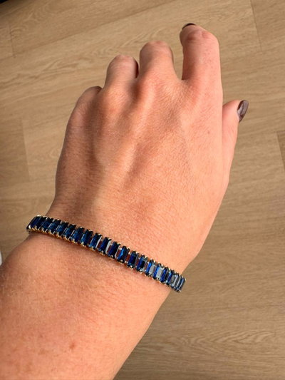 PULSERA DE ACERO DORADO Y STRASS
