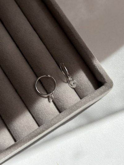 Aros mini dije corazón 
