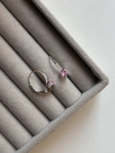 Aros bisura cúbic rosa 