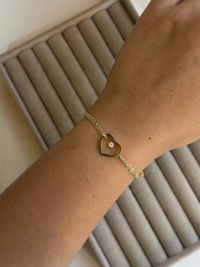 Pulsera corazón calado