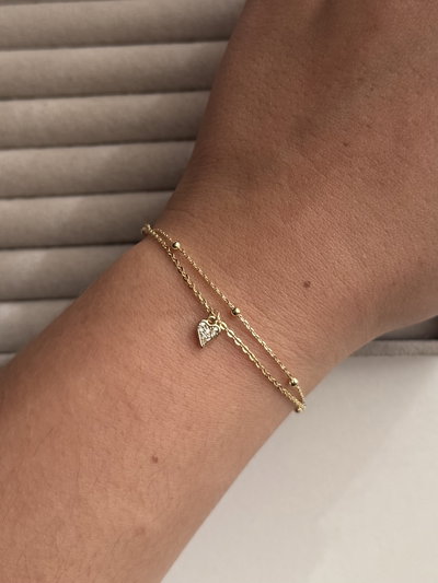Pulsera doble regulable mini corazon