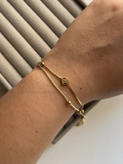 Pulsera doble corazones 