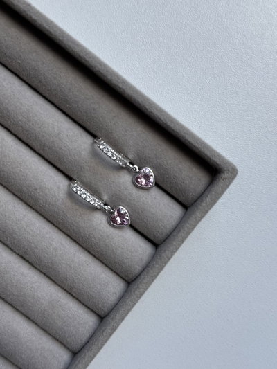 Aros huggies corazón rosa 
