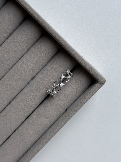 Anillo doble corazón calado 