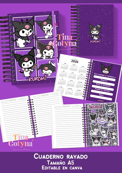 Cuaderno Rayado Kuromi