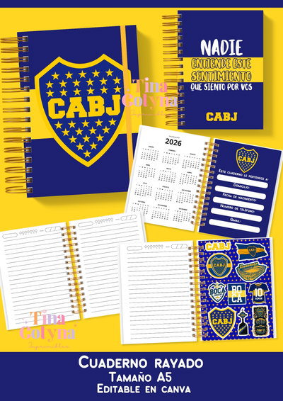 Cuaderno Rayado Boca Juniors