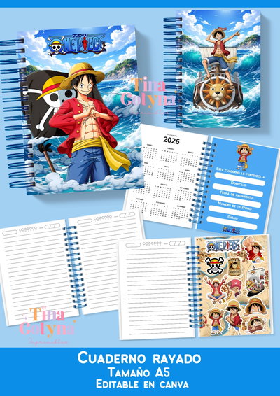 Cuaderno Rayado One Piece