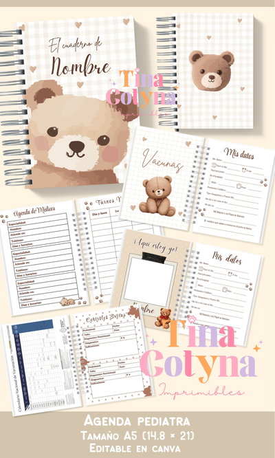 Agenda Pediatra Osito Marrón 😍