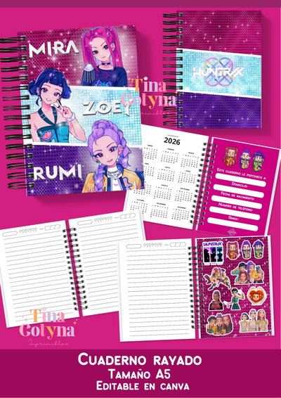 Cuaderno rayado Huntrix 2 
