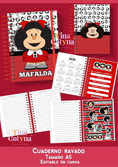 Cuaderno Rayado Mafalda