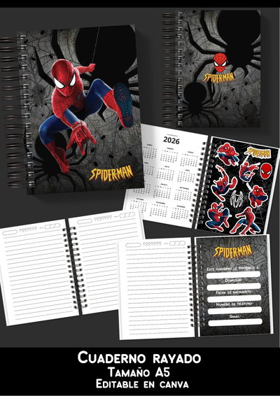 Cuaderno Rayado Hombre Araña 2