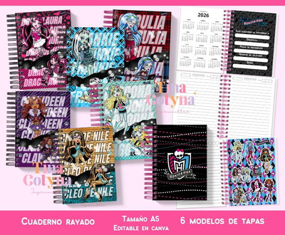 Cuadernos rayados Edición Monster High 
