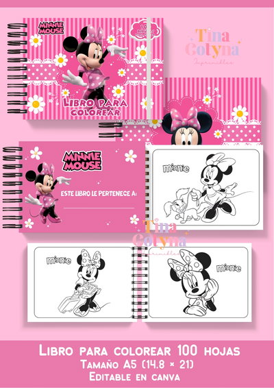 Libro para pintar Minnie Mouse 100 dibujos 