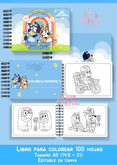 Libro para pintar Bluey 100 dibujos 