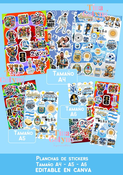 Planchas de stickers "Mundial - Argentina"