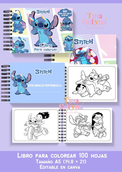 Libro para pintar Stitch 100 dibujos 