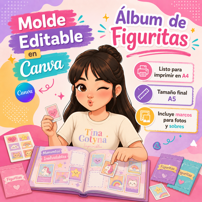Álbum de Figuritas Digital – Molde editable en Canva 