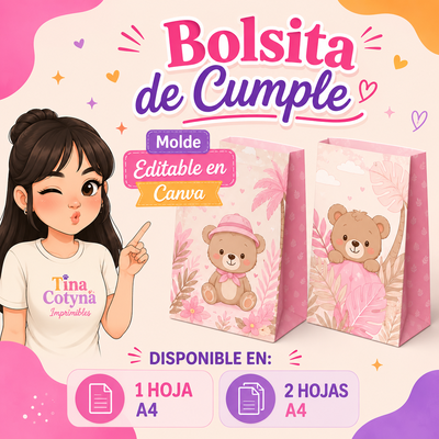 Bolsita de Cumple – Molde editable en Canva 