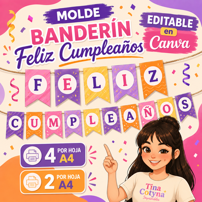  Banderines – Molde editable en canva 