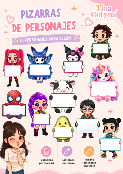 Pizarras de Personajes para Plastificar