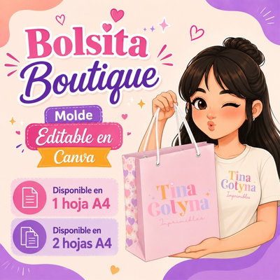 Bolsita Boutique – Molde editable en Canva 