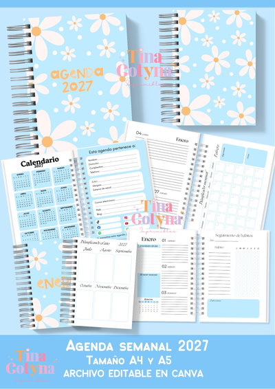 Agenda semanal 2027 Celeste 