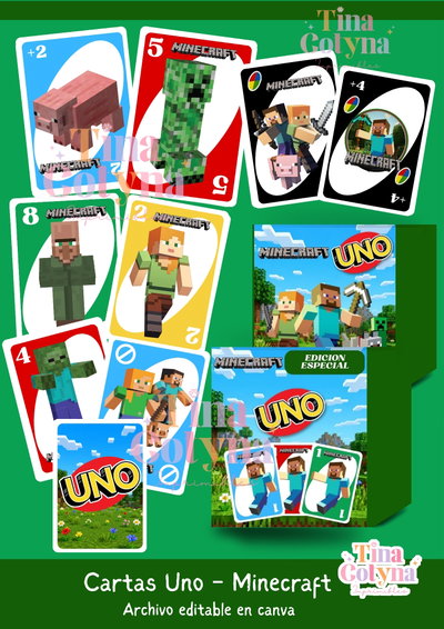JUEGO DE CARTAS UNO - MINECRAFT