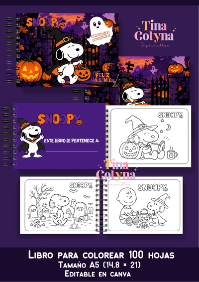 Libro para pintar Snoopy 100 dibujos