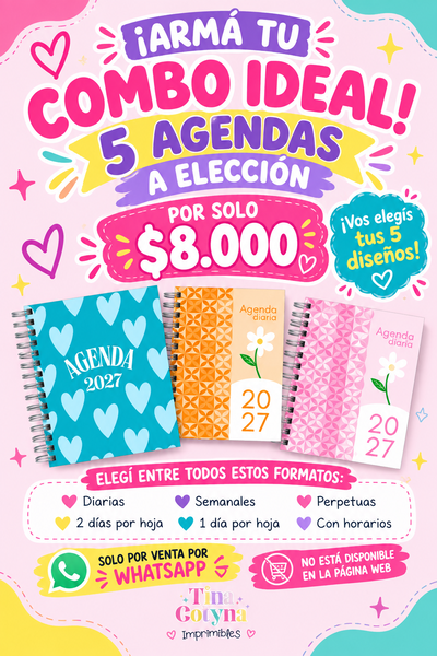 Pack de 5 Agendas a Elección