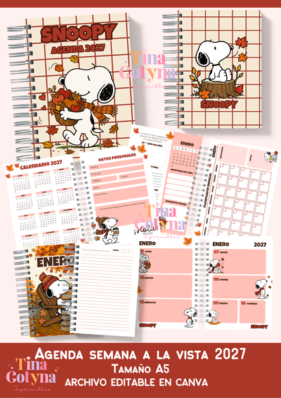 Agenda Semana a la Vista 2027 | Snoopy 