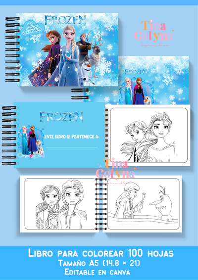 Libro para pintar Frozen 100 dibujos 