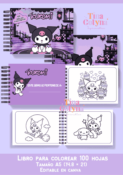 Libro para pintar Kuromi 100 dibujos 