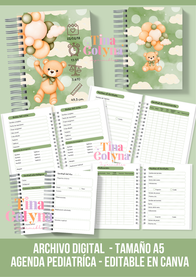 Agenda pediatríca Osito Verde