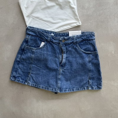 Short pollera tajo azul MASSIE