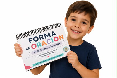 cuadernillo "Forma la oración" con secuencia de imágenes