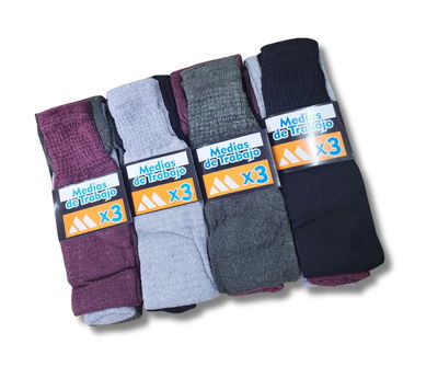 Medias De Toalla Tubo Algodón X12 Pares. Surtido Único