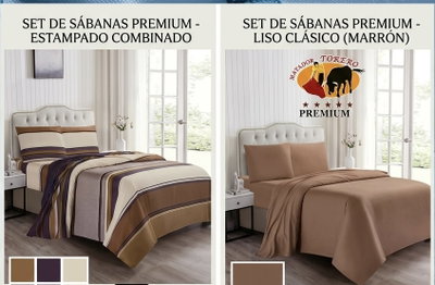 Pack 2 juegos sábanas liso y estampado 