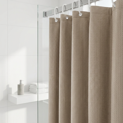 Cortina de Baño – Diseño Liso con Diamantitos