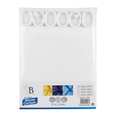 Cortina de Baño – Diseño Liso con Diamantitos