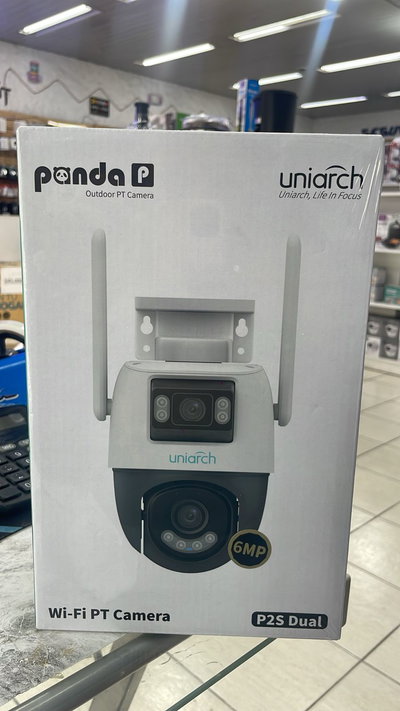 Cámara Seguridad Exterior Wifi IP 6MP Uniarch Domo Doble Lente Fijo Móvil