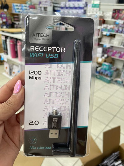 RECEPTOR WIFI AITECH INALAMBRICO ANTENA 2.0