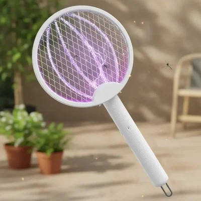 Raqueta Electrica Mata Mosquito Plegable 3 En 1