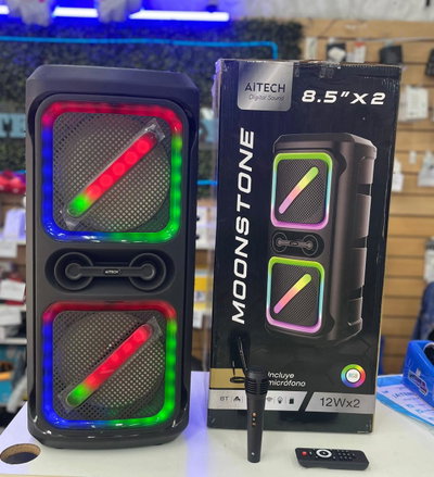 Parlante Aitech Moonstone 8.5"x2 Bluetooth Con Micrófono Y Luz Led RGB