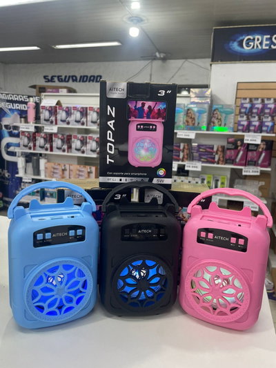 PARLANTE TOPAZ 5W 3" AITECH BT LUZ LED RGB