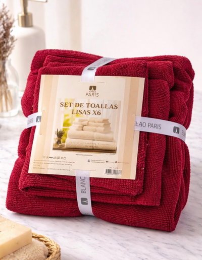 SET TOALLA X 6PCS 100% POLIESTER