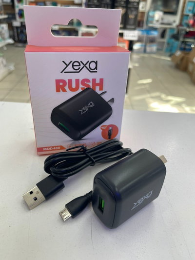 CARGADOR RUSH 4.8A 1USB + CABLE V8