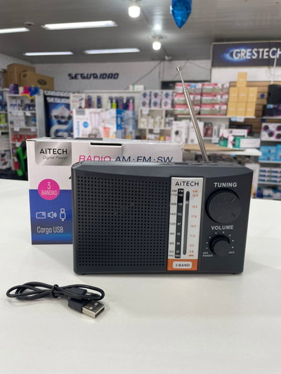 RADIO FM/AM BATERIA RECARGABLE CARGA USB CON