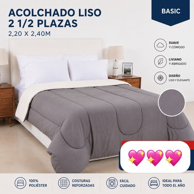 ACOLCHADO LISO PARIS BLANCO 2 1/2P