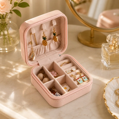 MINI ALAHAJERO ORGANIZADOR DE JOYAS Y  BIJOUTERI. MIX COLORES DEPO178